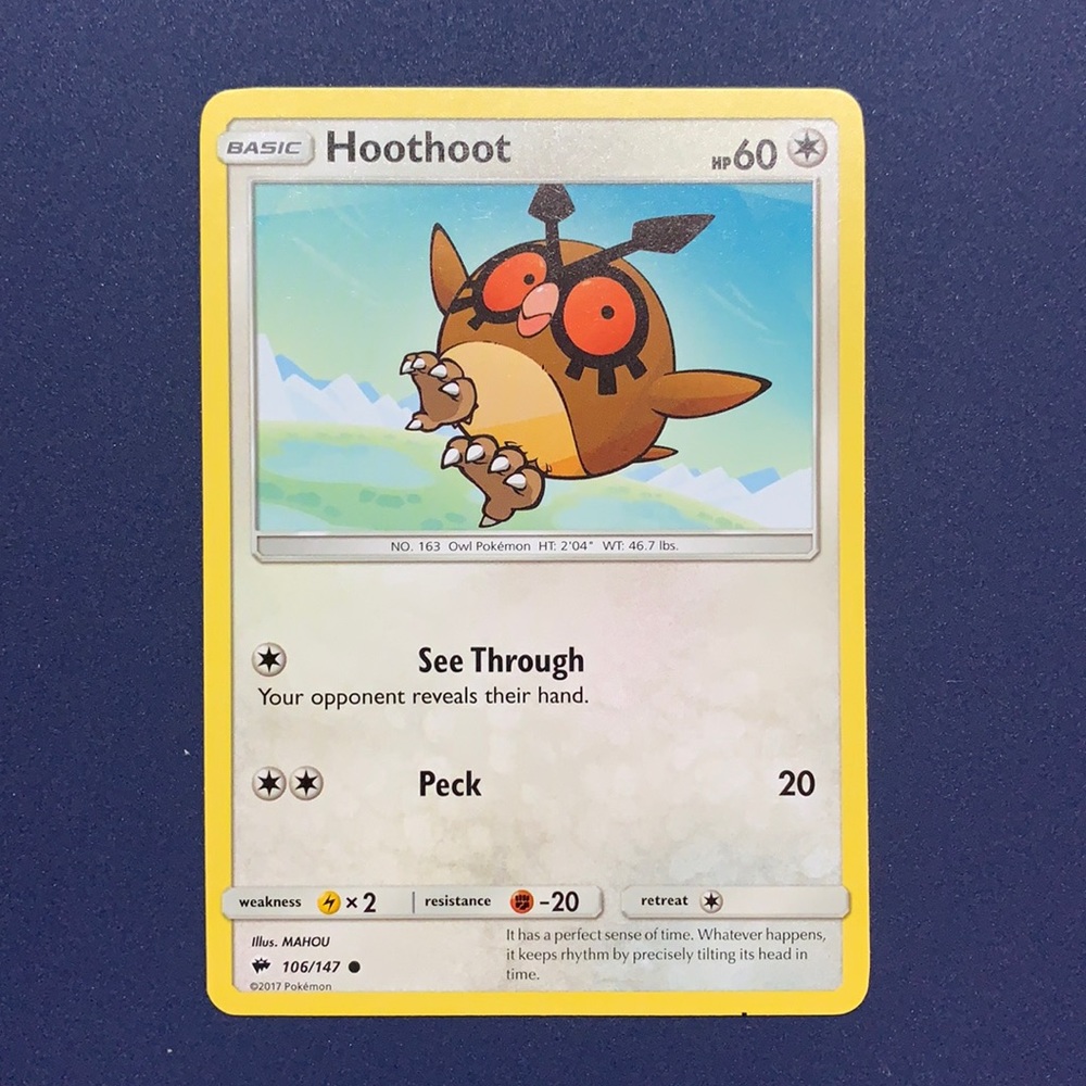 Hoothoot Pokémon card 106/147